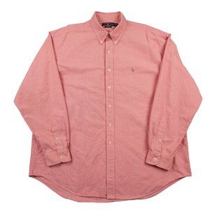 Ralph Lauren Long Sleeve Button Down Shirt Mens Size 2XL Pink (Red White) Blake
